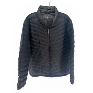 Lands End Mens XXL Black Down Puffer Jacket Full Zip Quilted Coat RN 62830